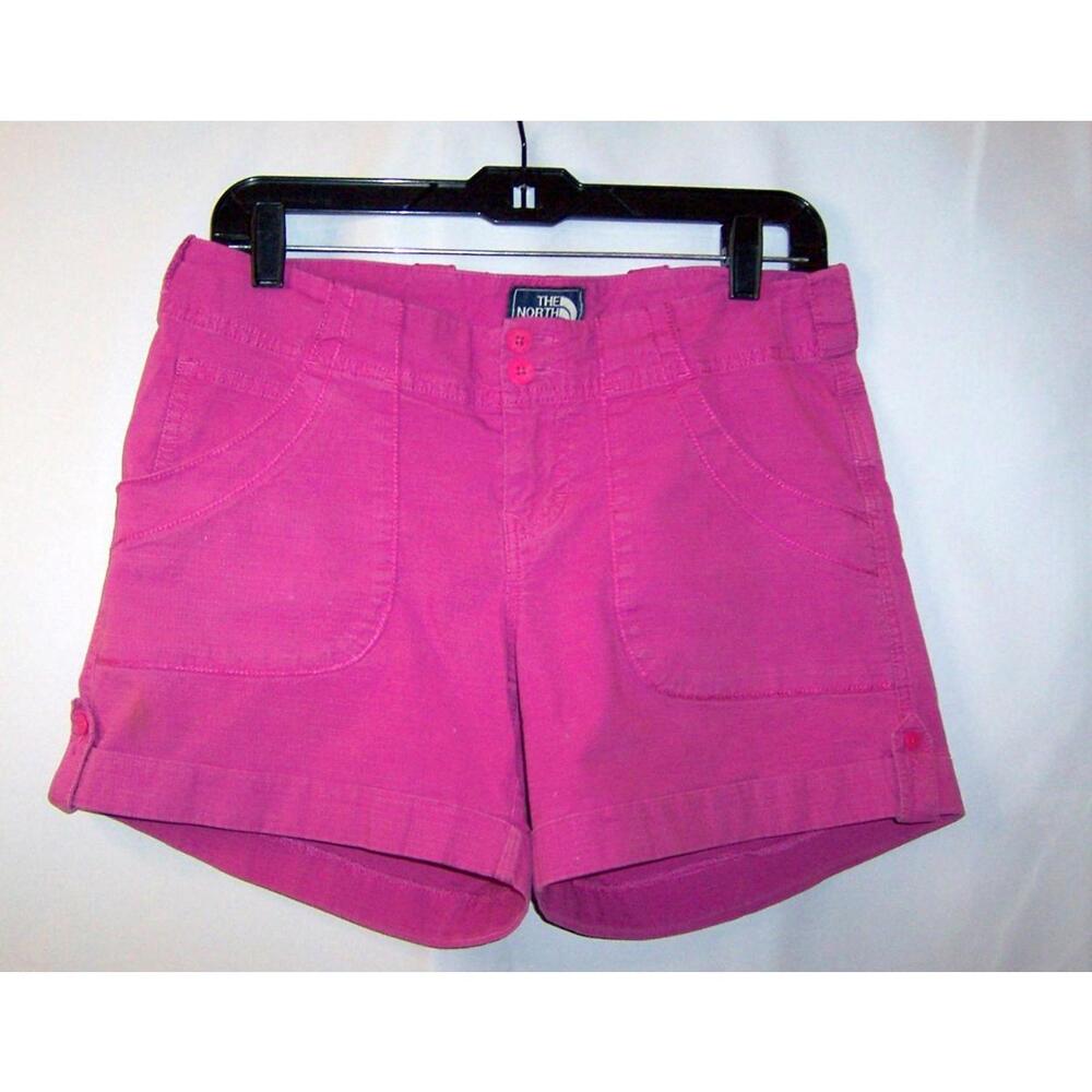 The North Face Pink/Fuschia Cotton Mid-Rise Shorts Women's 6